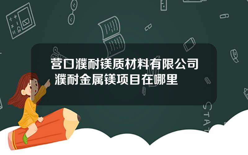 营口濮耐镁质材料有限公司 濮耐金属镁项目在哪里